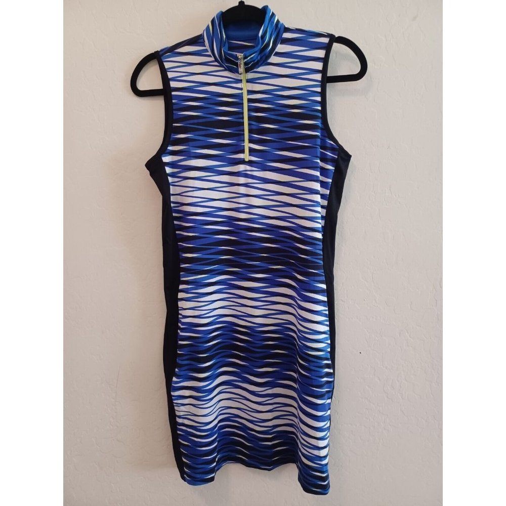 Tail Golf Dress Womens Sz S Blue Striped Sleeveless Tennis Active Stretch Pocket